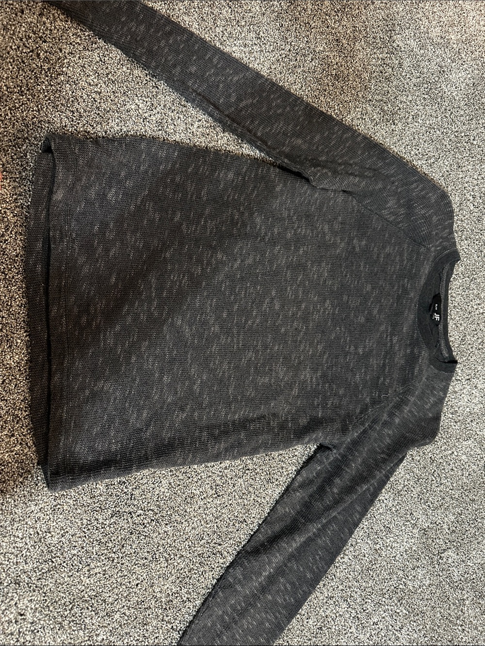 jf j.ferrar Men's Long Sleeve Crewneck Sweater - Dark Heather Gray